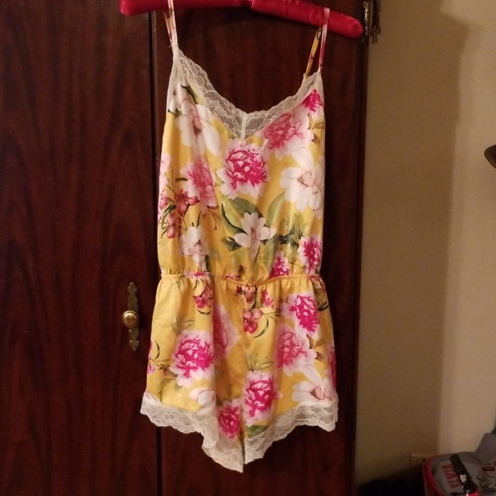 Silky floral romper